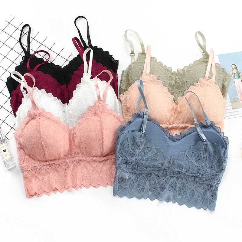 Womens Bra Set Beauty Back Tops Lace Push-up Bras and Panty Sets Wire Free Lingerie Solid Padded Intimates Underwear Z260402