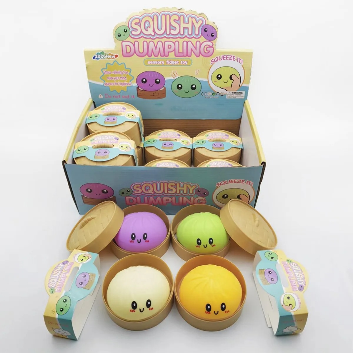 Rainbow Dumpling Squishies Soft Slow Rebound Sensory Squeeze Toy Relief Anxiety Fidget Stress Ball
