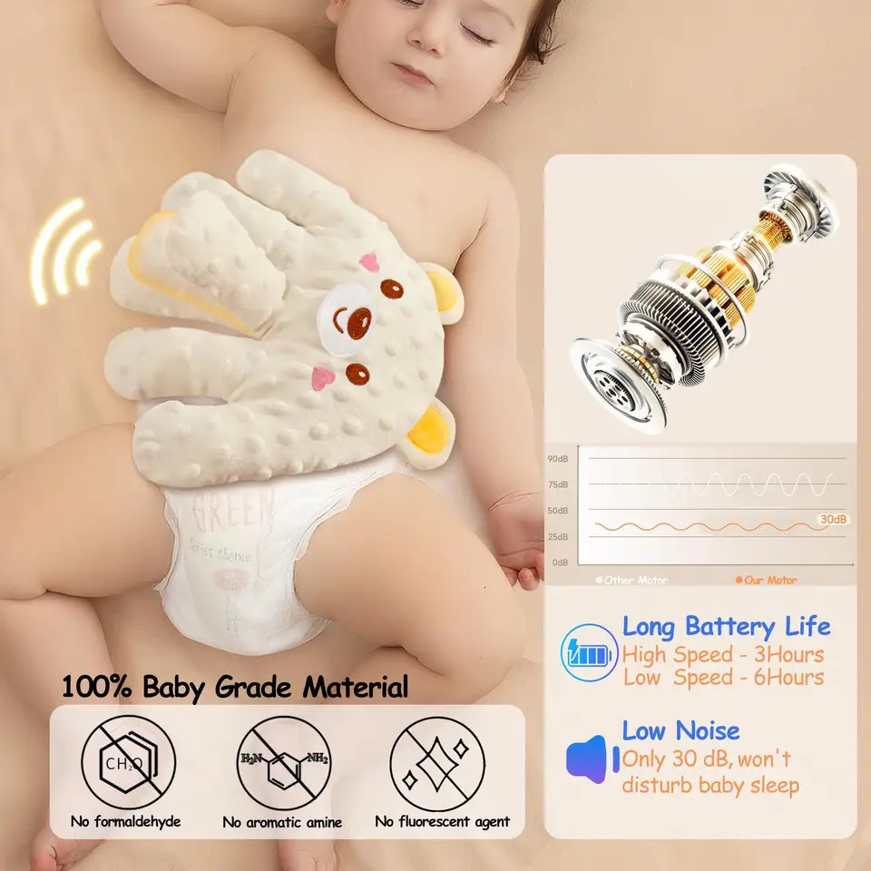 Baby Patting Soothing Palm Sleepping Soother Patting Toy Pillow Startle Prevention Cartoon Animal Baby Pillow with Red Bean 260402