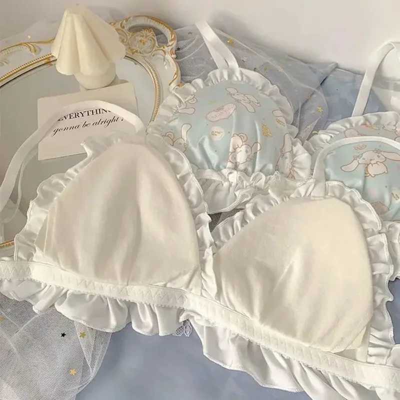 Laurel Dog Lingerie Womens sweet breathable lace bow Slimming no underwire retraction bra cover set Z260402