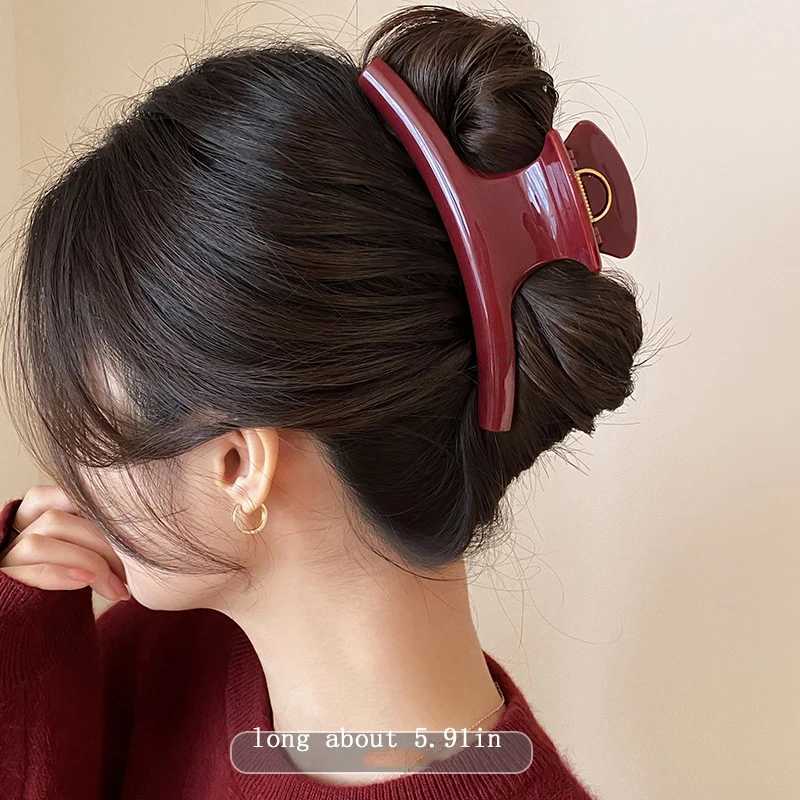 Elegant Solid 591in Large Hair Claw For Women Hair Ornament Long Thick Hair Hold Headband Claw Clip Hair Clip Hair Accessories H260402