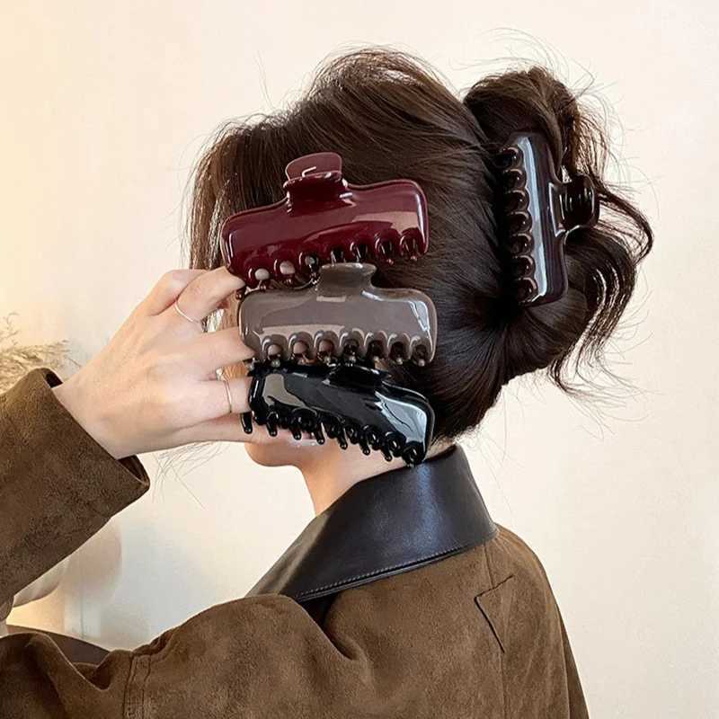 High-Quality Acetate Rectangular Hair Clip 2026 New Style Large Size Thick Hair At The Back of The Head Elegant Shark Clip H260402