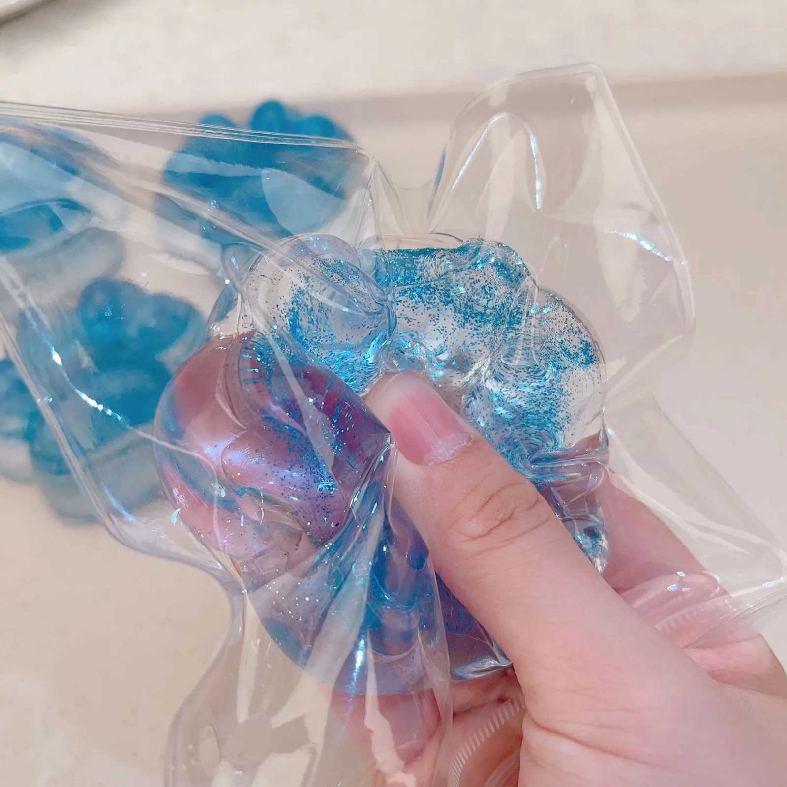 Ice Transparent Glitter Cat Pinch Fun Transparent Decompression Toy Vent Creative High Value Simulation Novel Toy Gift H260402