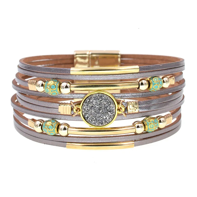 WELLMORE women bracelets bohemia bracelets fashion wrap bracelet leather bracelets for women Female Jewelry wholesale 260318BJ - view 6
