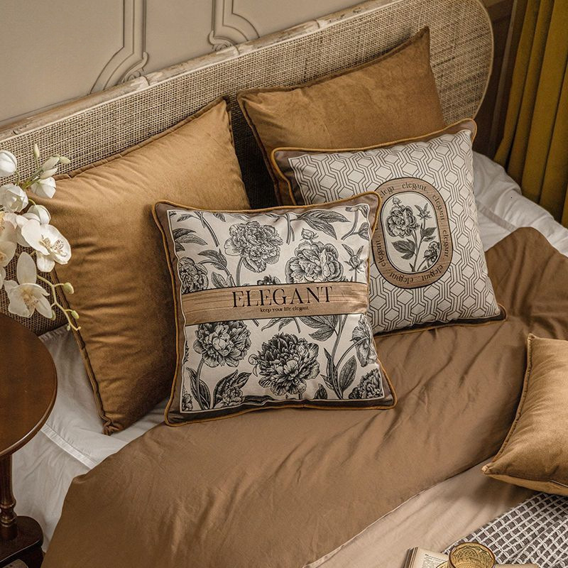 Pillowcase Cushion Cover Velvet Cream Ins Style Soft For Living Room Sofa Bedroom Headboard Home Pillow