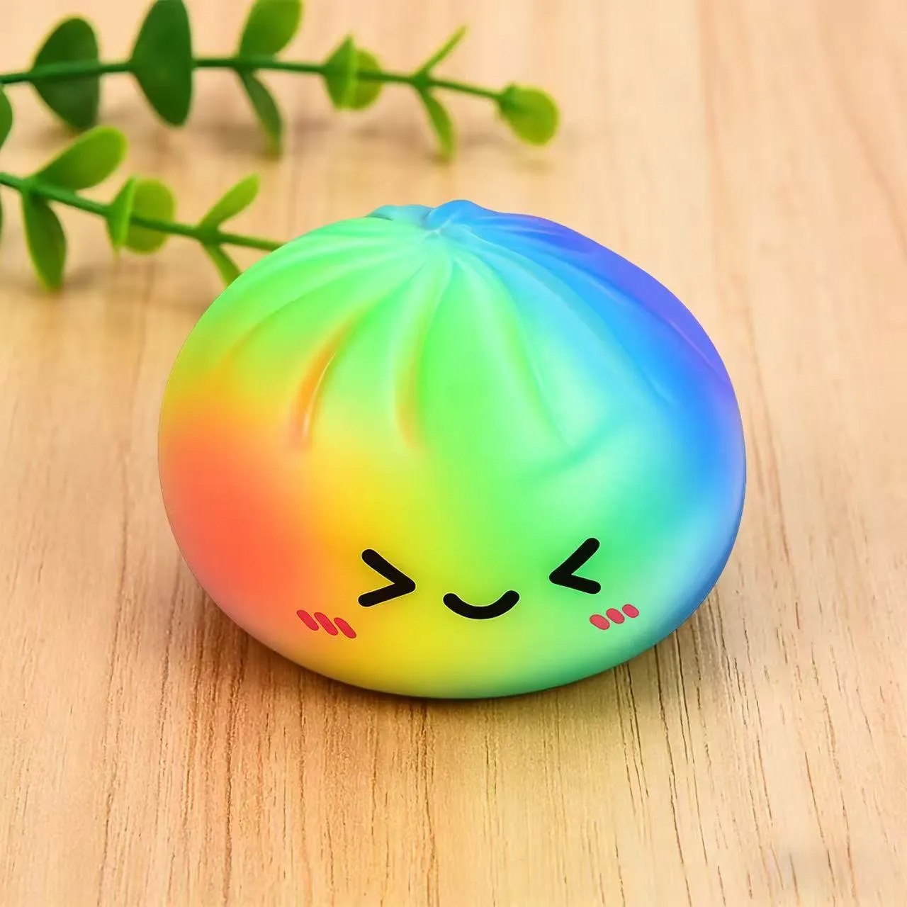 Rainbow Dumpling Squishies Soft Slow Rebound Sensory Squeeze Toy Relief Anxiety Fidget Stress Ball