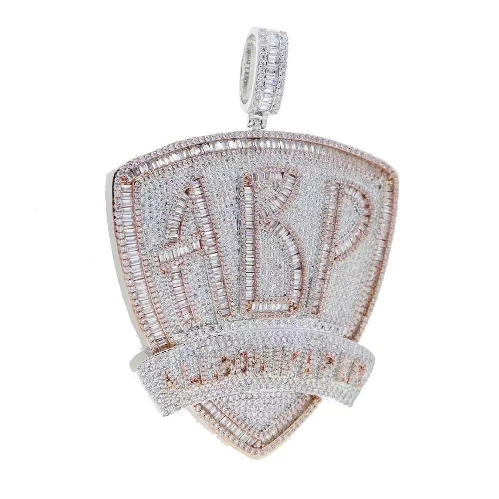 Customizable 925 Silver Moissanite Diamond Pendant Iced Out Jewelry for Cuban Link Chain Unique Letter Design Pendants Charms