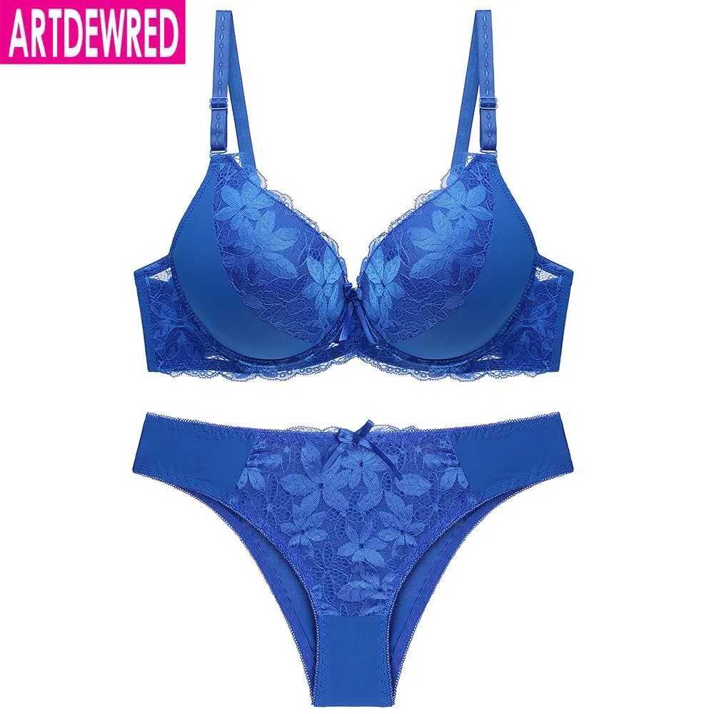 Women Lace Big Size Bra Set Plus Size Push Up Underwear Set 7 Color Push Up Bra Brief Set C D Cup Brassiere Panty Set Z260402