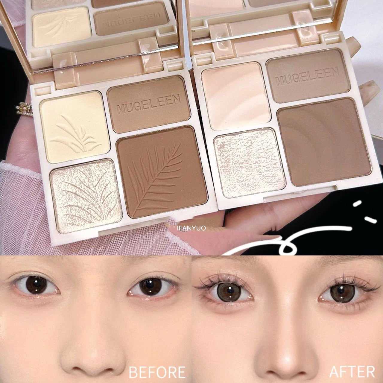 4Colors Matte Highlighter Contour 3D Facial Bronzer Brightening Glitter Highlight Palette Eye Shadow Nose Powder Makeup Cosmetic H260402