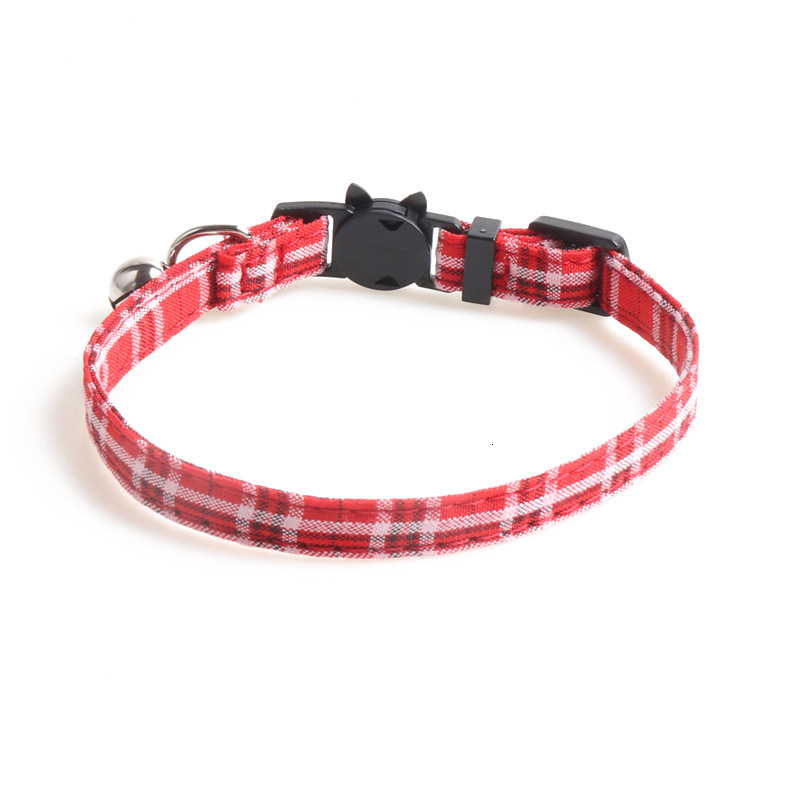 Pet Collar New British Plaid Pattern Detachable Bowknot With Bell Comfortable Collar For Cats Kittens