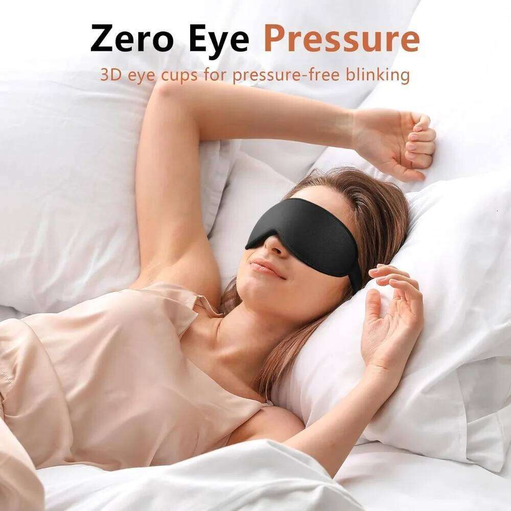 3D Contoured Eye Mask with Zero Pressure, 100% blackout,Eye mask Sleep,Suitable for offices, napping, travel, and relaxation 26W0402