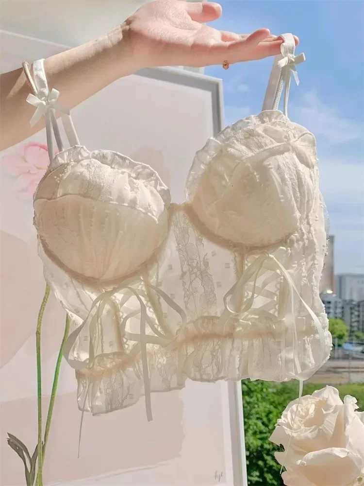 MOYISU Europe America Breasts Luxury Sweet Lace Pure Desire Small Breasts Show Big Push-up Underwear Womens Cross Strap Z260402