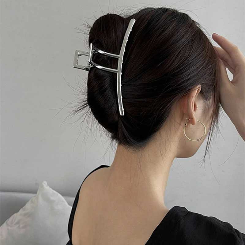 13CM Newest Woman Extra Large One Word Design Hair Claws Fashion Washing Face Hair Clips Hairpins Girls Metal Hair Accessories H260402