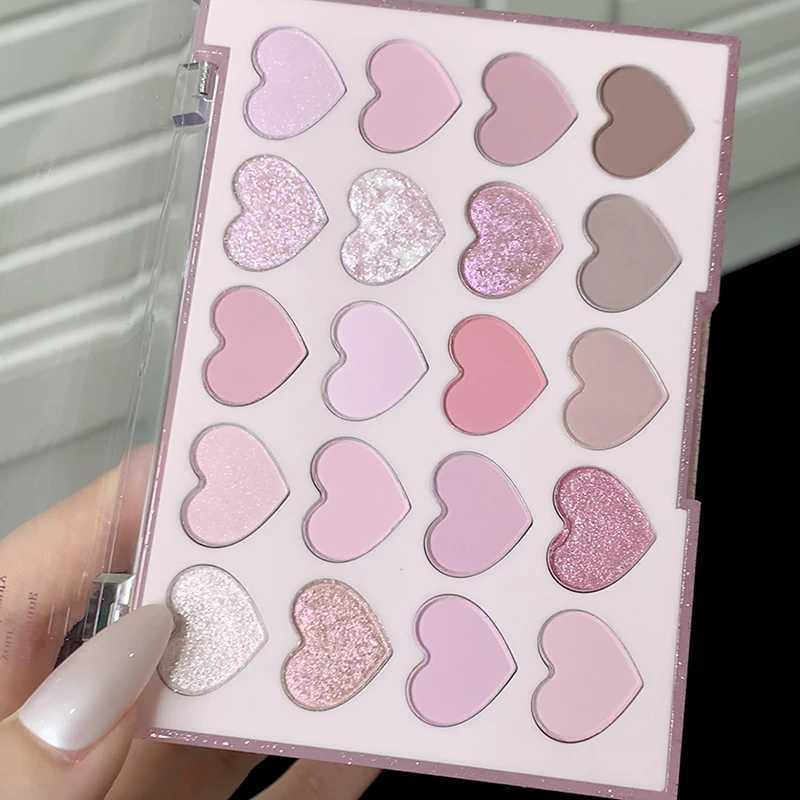 20 Color Low Saturation Korean Eyeshadow Palette Pink Purple Matte Pearlescent Long Lasting Waterproof Glitter Eye Shadow Makeup H260402