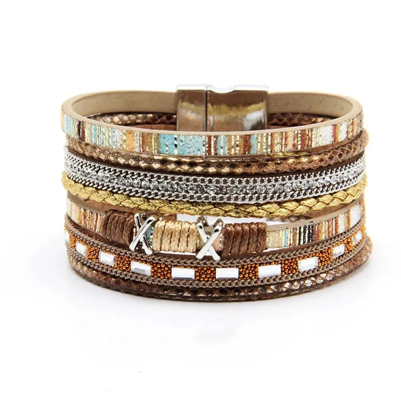 Arrival Jewelry Handmade Braided Rope Ladies Women Bracelet Bohemian Magnetic Clasp Bracelet For Gifts 260318BJ