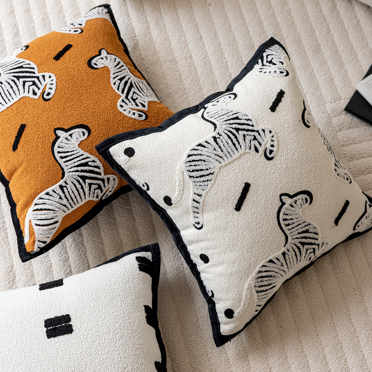 Pillow Case Cover French Style Light Luxury Sofa Modern Simple Model Room Decorative Bedside Cushion Bed Backrest