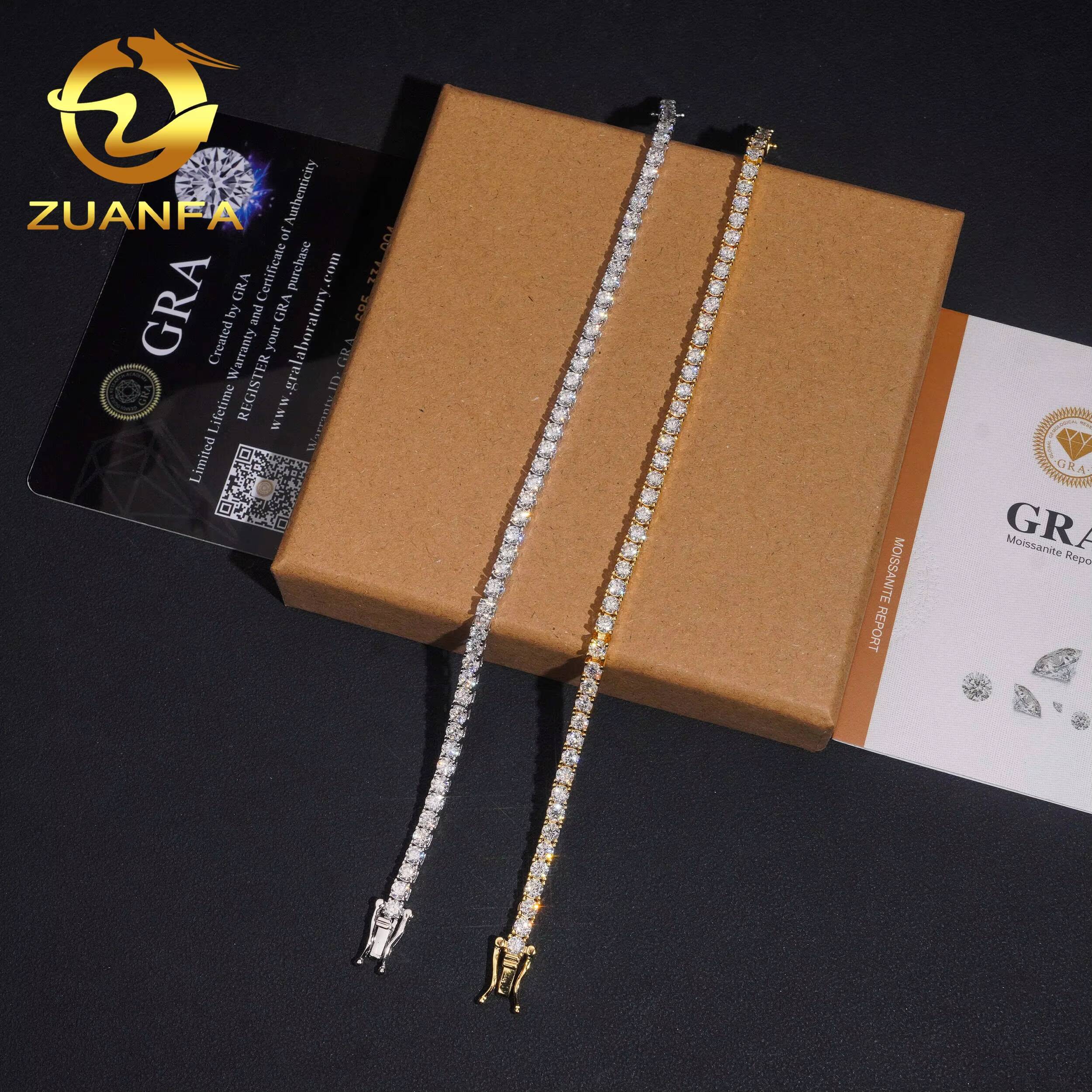 Local Stock Fast Shipping Classic Prong Setting 925 Silver 3mm VVS Moissanite Tennis Bracelet