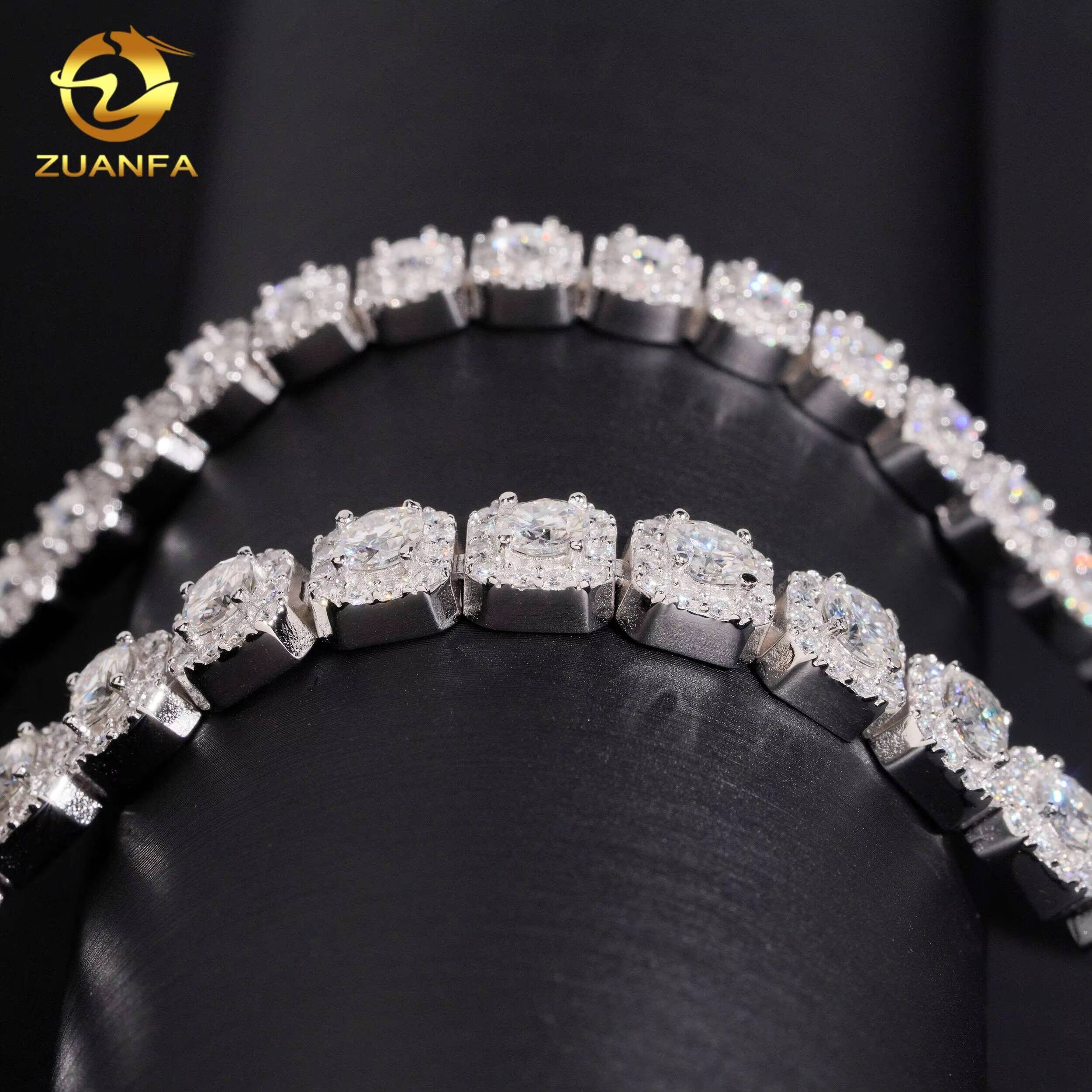 New Arrivals Hip Hop Style 925 Sterling Silver Pass Diamond Tester 6mm 8mm Cluster Tennis Bracelet
