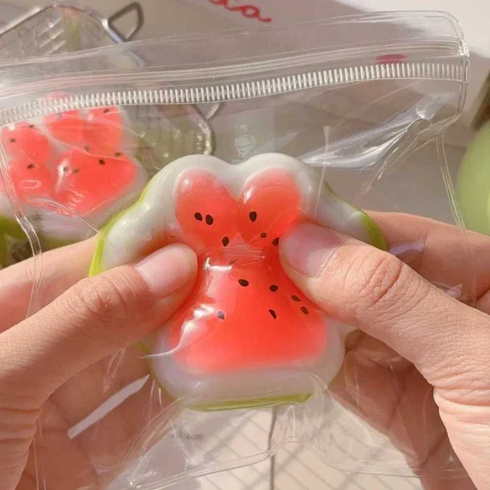 Summer Limited Edition Watermelon Cat Paw Antistress Foot Squishy Toy Cute Mochi Squeeze Fidget Stress Reliever Toy H260402