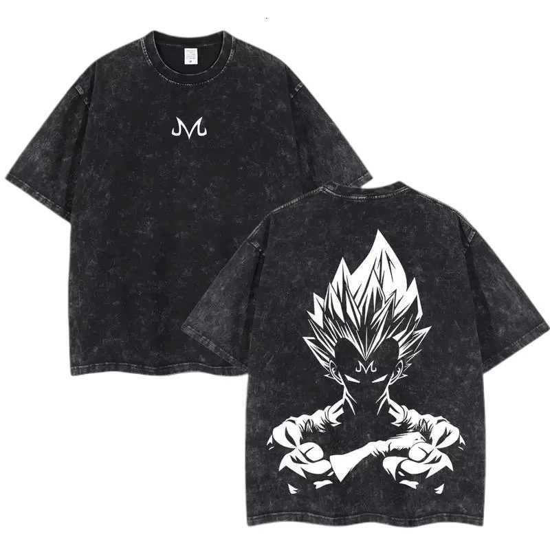 Dragon Ball 2026 New Hot Vegeta Anime Men Washed T-Shirt Harajuku Summer Cotton Fitness Vintage Street Oversized Women Casual C260402