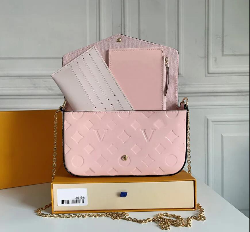 10A Designer Shoulder Bags 3/p Set Top Luxury Designer Wallet Shoulder Bag Women Classic Flower Pochette Felicie Bag Leather Clutch Tote Messenger bags 2026