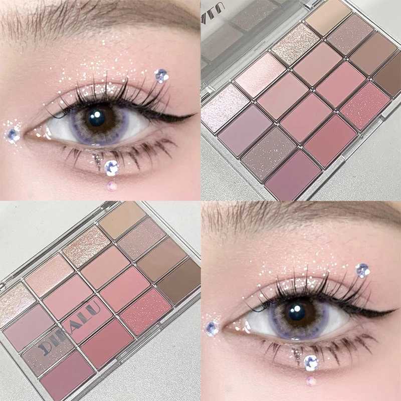 16-Colors Eyeshadow Palette - Matte Shimmer FinishesNude Earth Tones Long-Lasting Powder Pearlescent Eye Makeup Look H260402