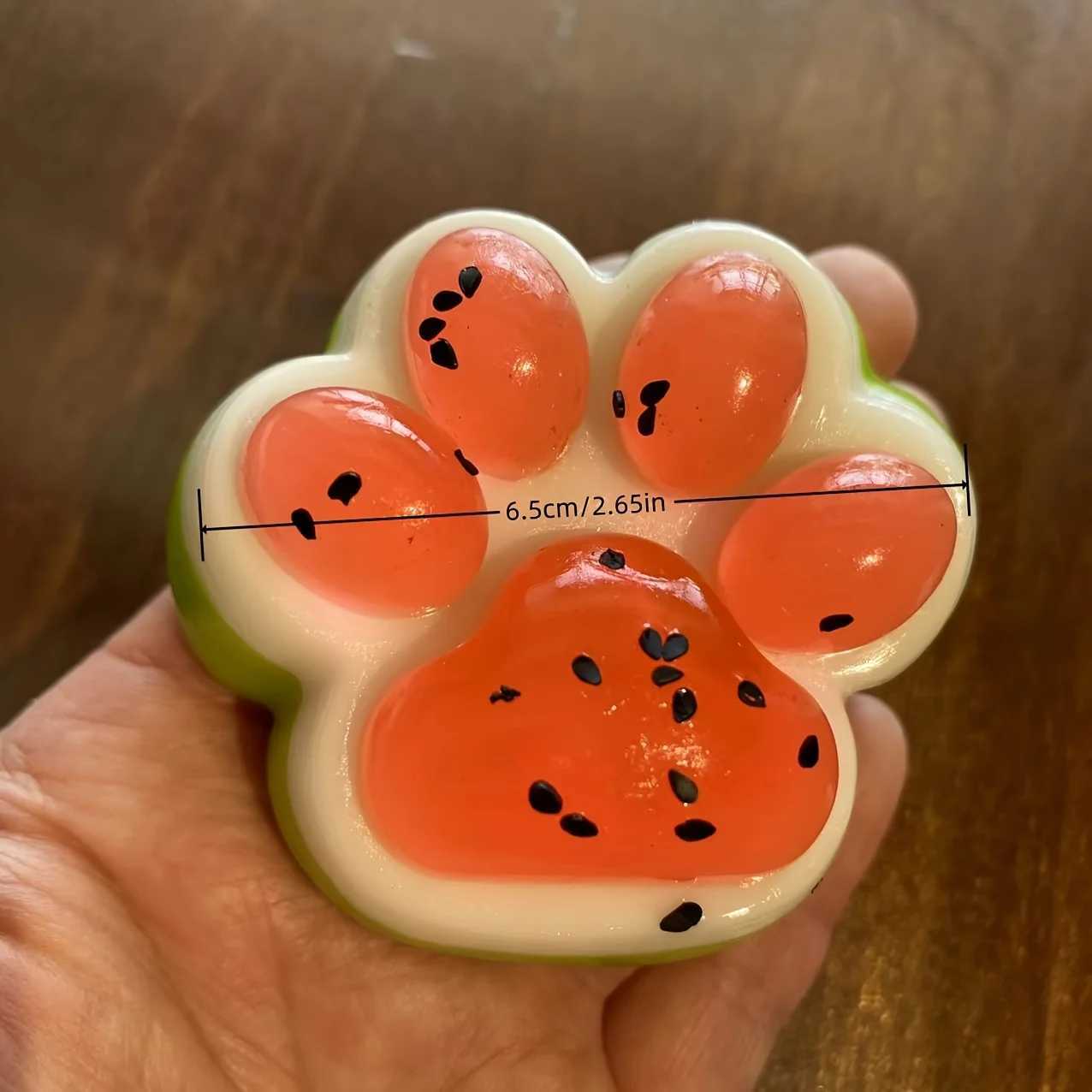 Watermelon Cat Paw Squeeze Pinch - Slow Rebound Realistic Paw Design Fun Suitable for Valentines Day/birthday Gifts H260402