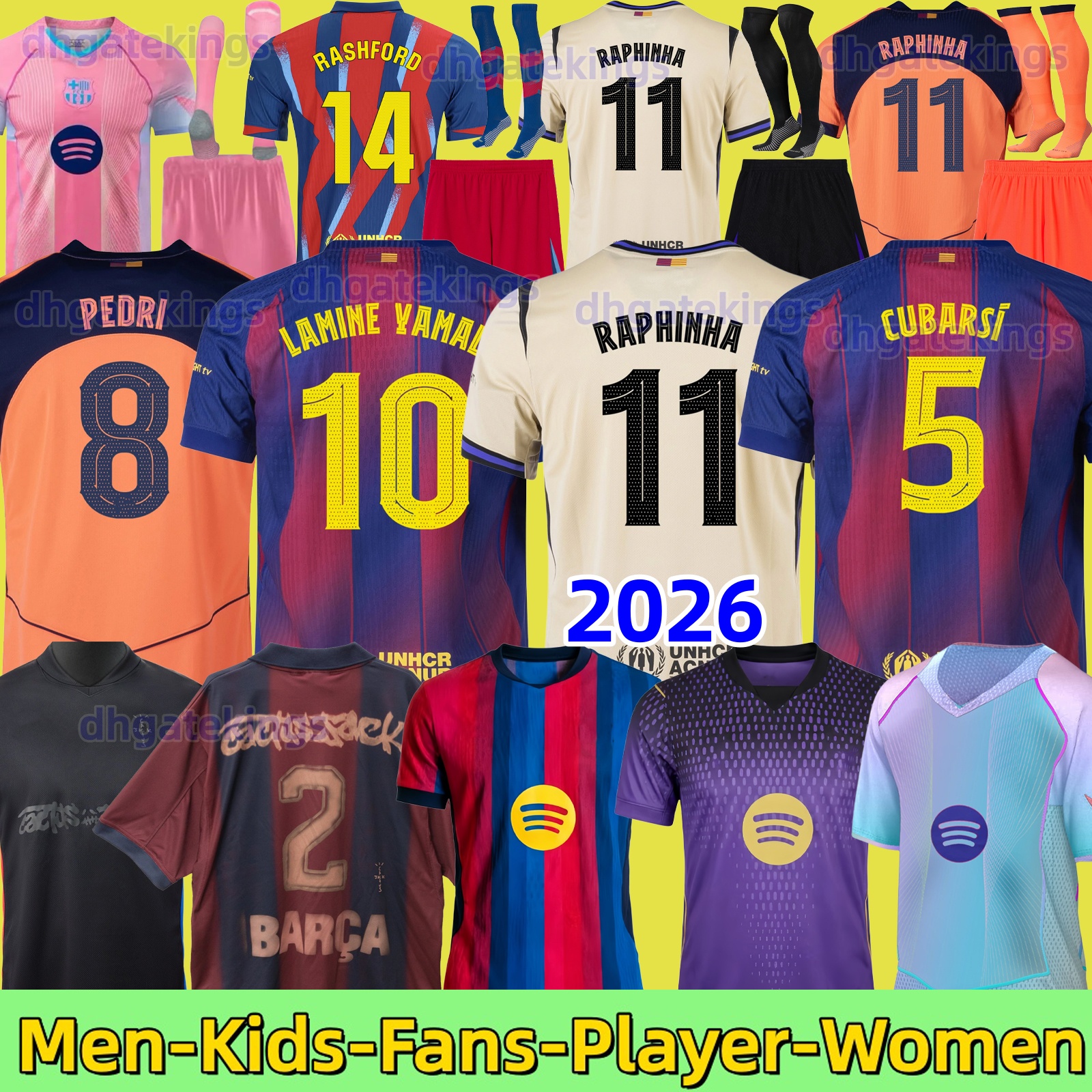 25 26 27 LAMINE YAMAL Lewandowski Soccer Jerseys Raphinha FERRAN 2025 2026 Football Shirt F. DE JONG Men Women Kids Cactus Jack Rashford Joan Garcia Barcelona jersey