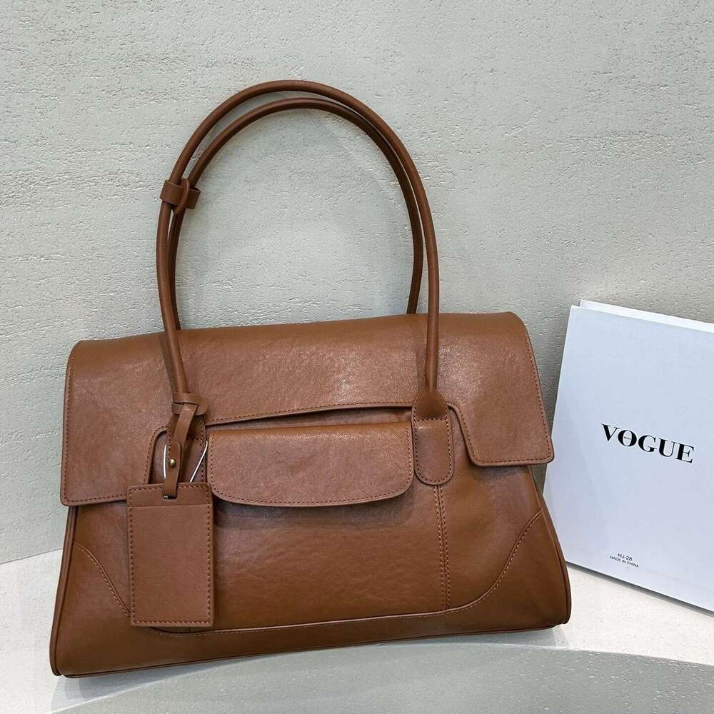 First Layer Vegetable Tanned Cowhide Tote Bag Women Large Capacity Genuine Leather Underarm Bag Luxury Shoulder Bag Ladies Handbag Hot Sale SENYY