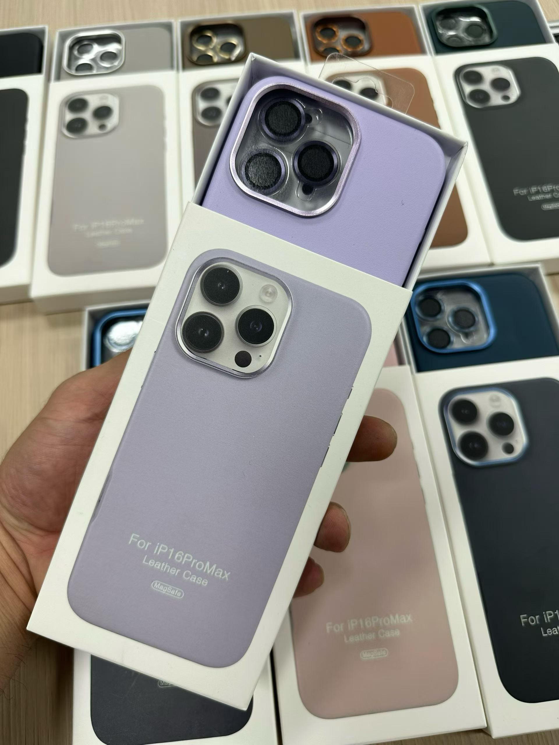 Official PU Leather Magnetic Phone Case Metal Frame Protector with Camera Lens Glass for iPhone 17 Pro 16 Plus 15 14 13