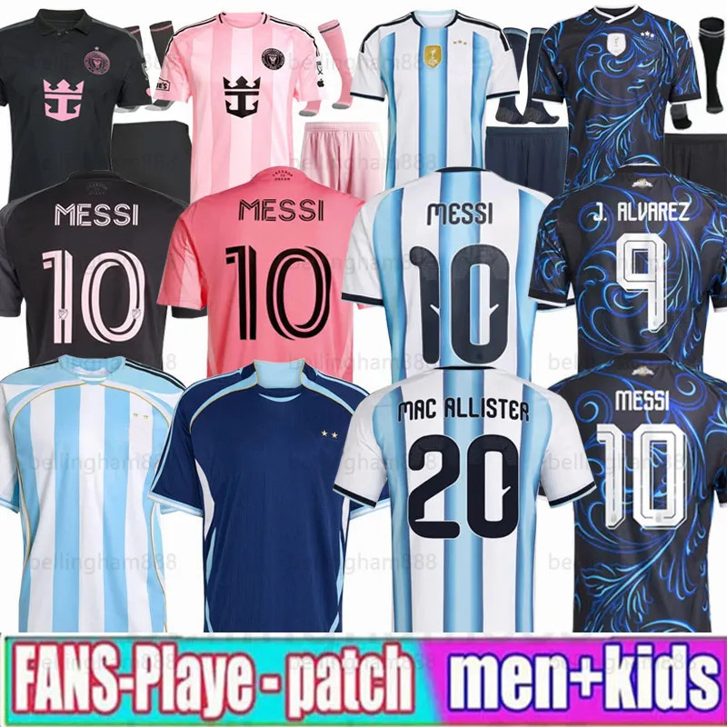 2026 World Cup ArgentinaS soccer Jerseys MESSIS GARNACHO DE PAUL National Team MARTINEZ KUN AGUERO Maradona Football Shirts 26 27 Miami Martinez FC Women men kids Kit