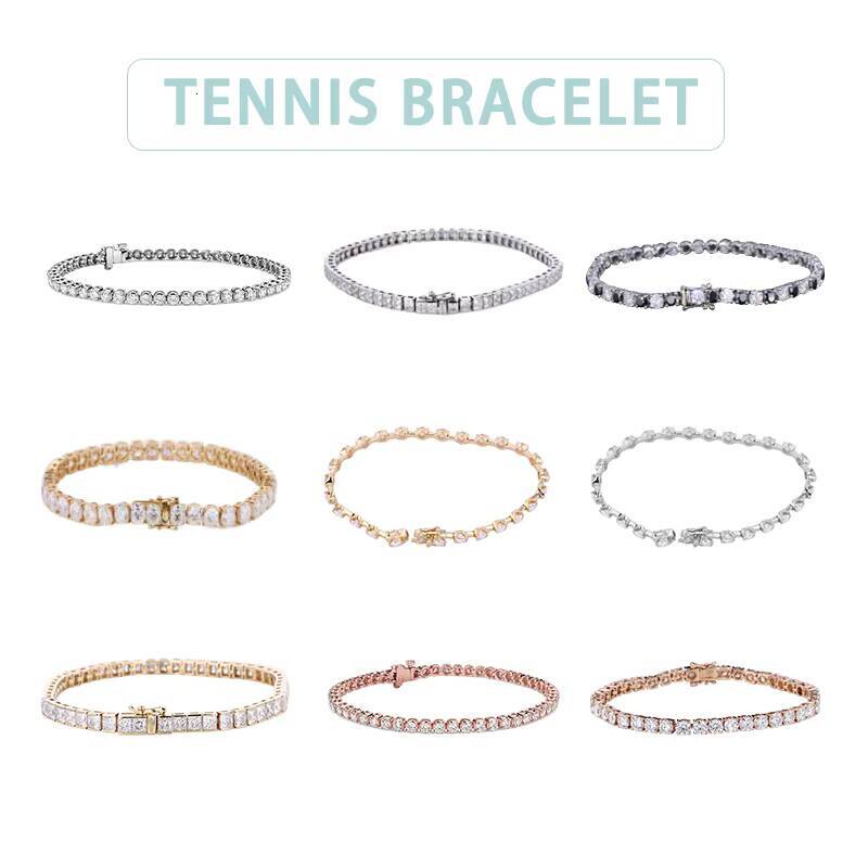 14k Gold Brilliant Round Shape Moissanite Tennis Chain 3MM Bracelet Elegant Round Tennis Chain 3MM Bracelet