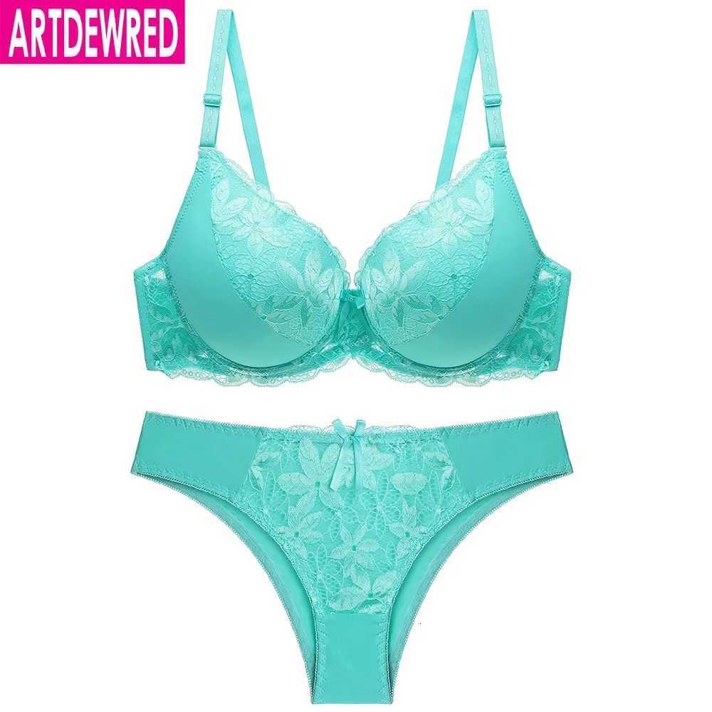 Women Lace Big Size Bra Set Plus Size Push Up Underwear Set 7 Color Push Up Bra Brief Set C D Cup Brassiere Panty Set Z260402