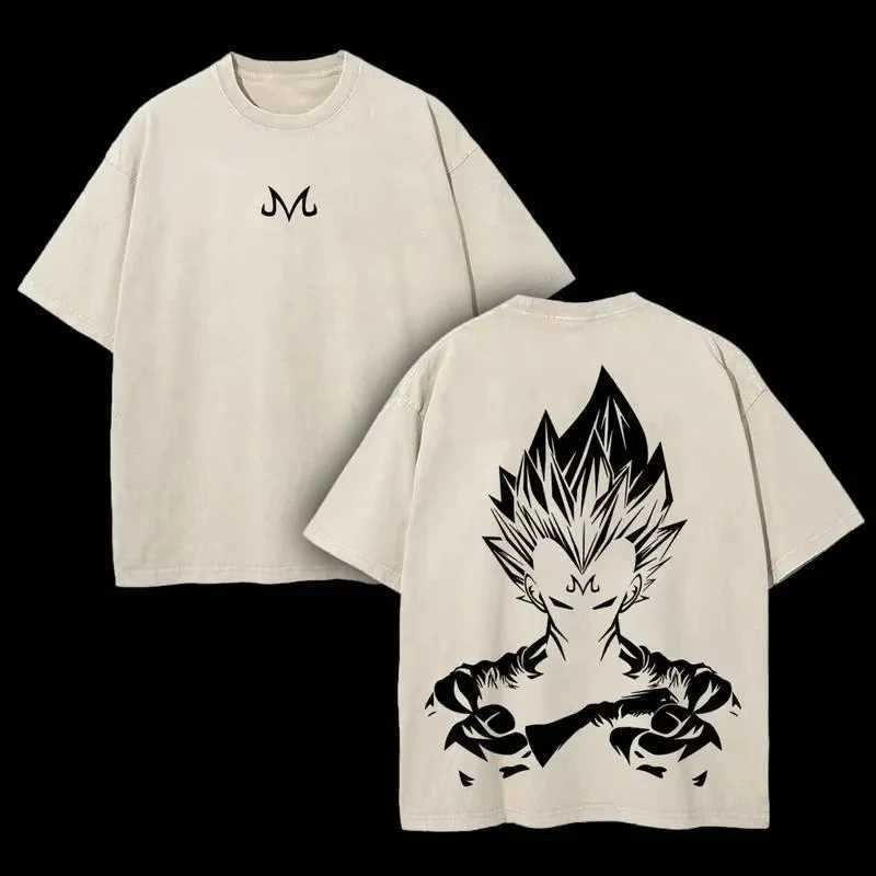 Dragon Ball 2026 New Hot Vegeta Anime Men Washed T-Shirt Harajuku Summer Cotton Fitness Vintage Street Oversized Women Casual C260402