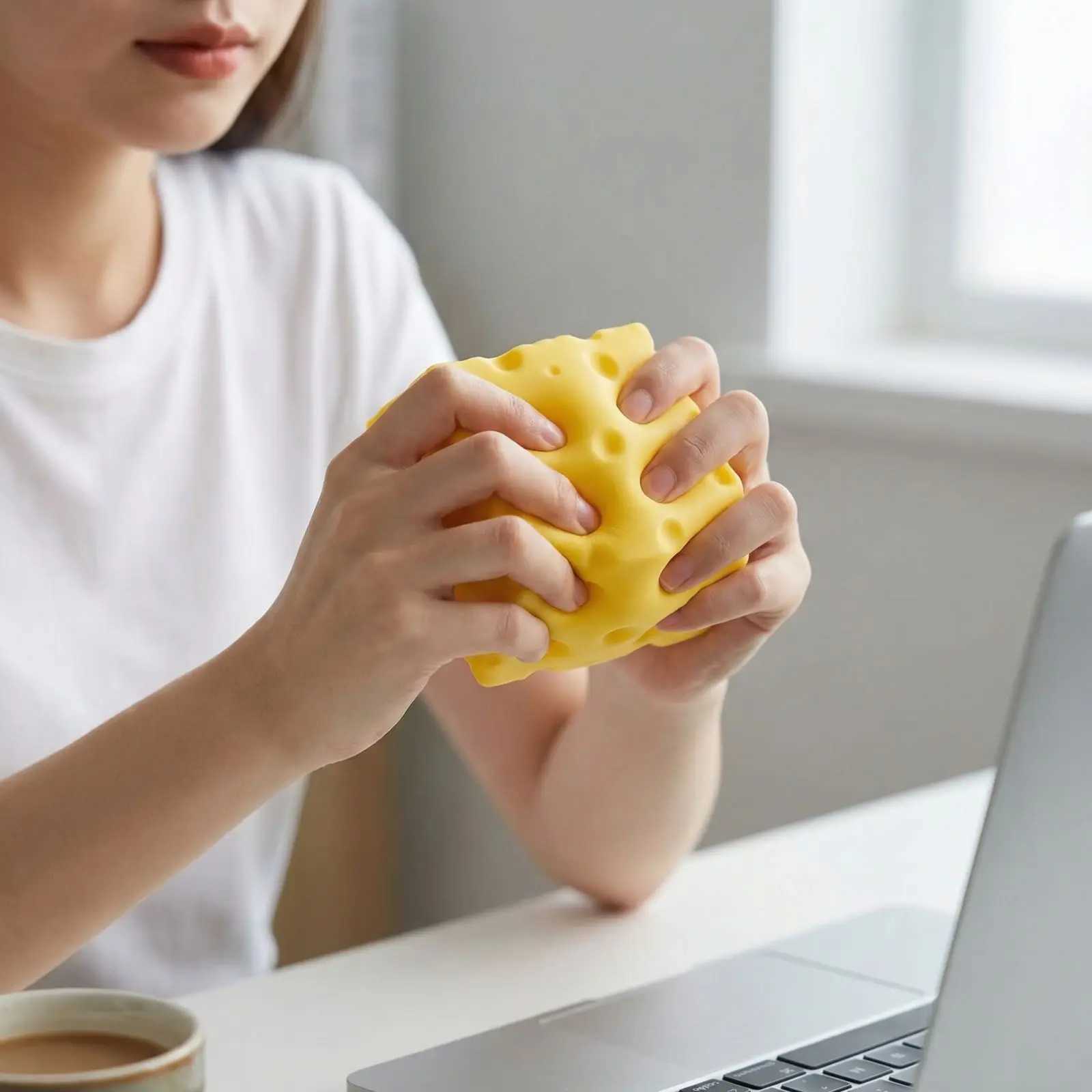 Hot-selling Cheese Cube Stress Ball Big Cheese Shapeable Squeeze Ball Non-Bounce Fidget Toy ASMR Sensory Anti-Stress Gift H260402