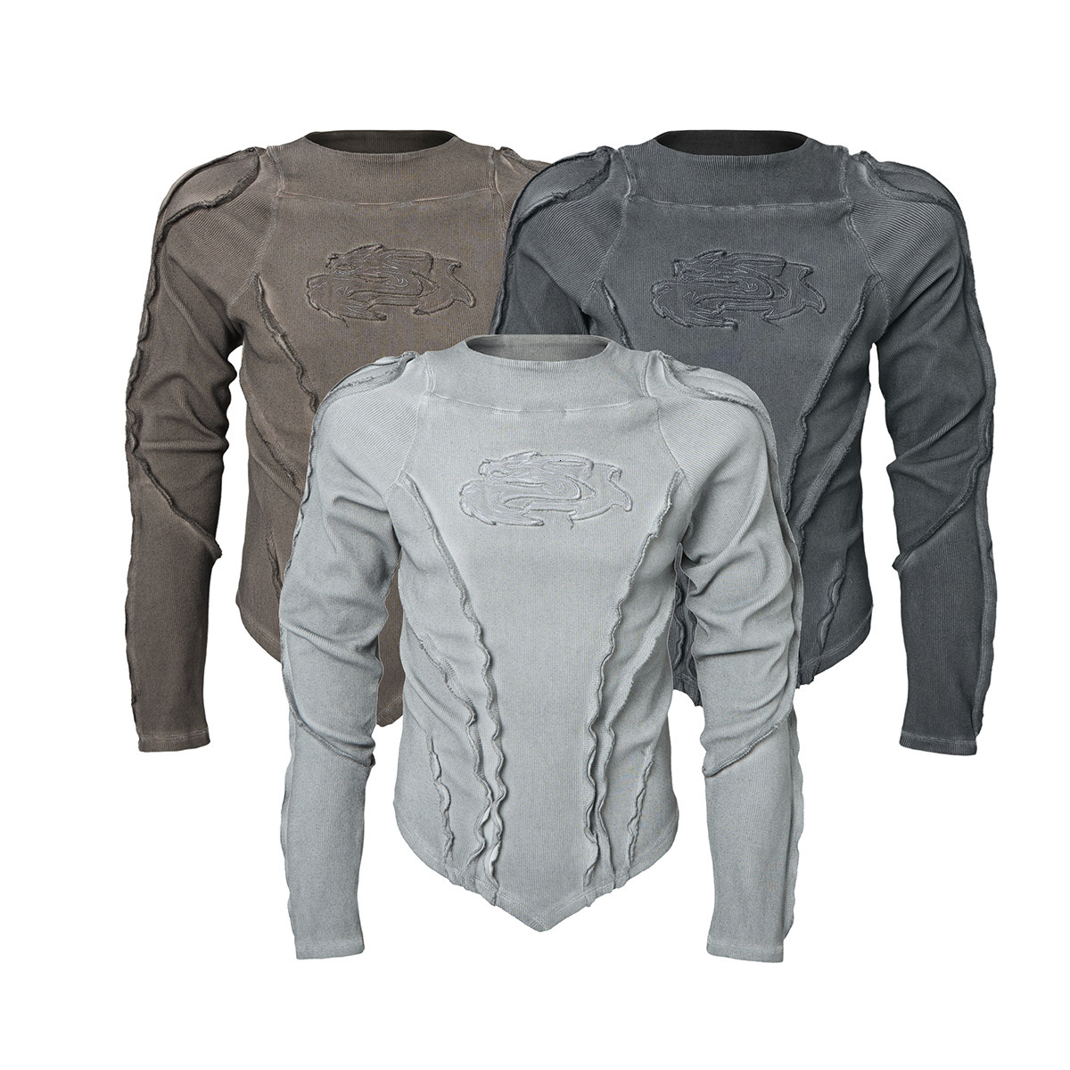Men's Clothing 2026 New American Style Irregular Motorcycle Retro Washed Vintage Sports Mecha Personality Sweatshirt