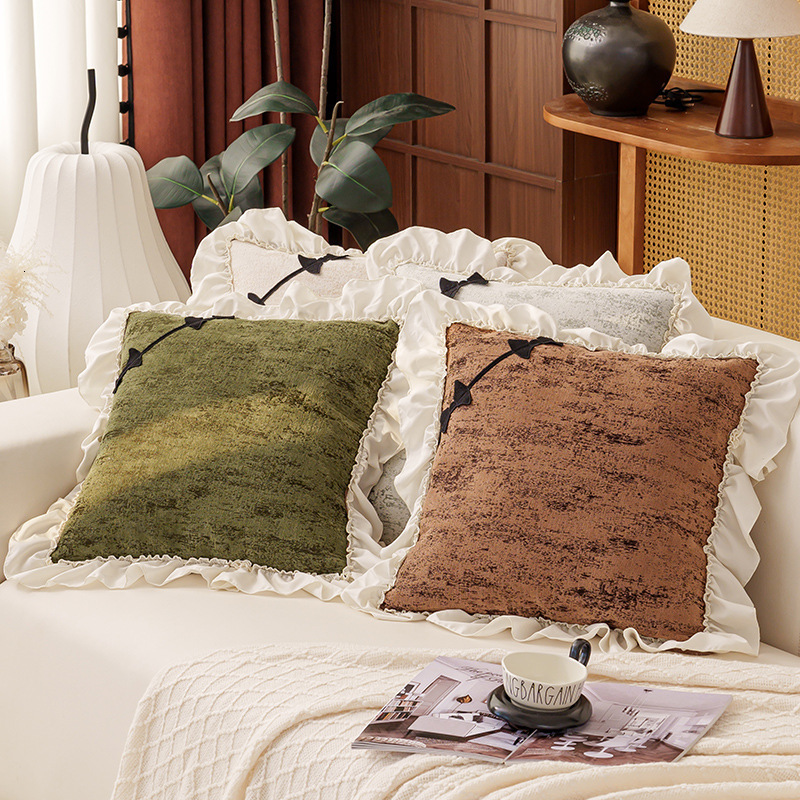 Pillow Case French Style Throw Pillow Cushion Lumbar For Living Room Decor Plush Cushion Cover Without Insert Headboard Pillow