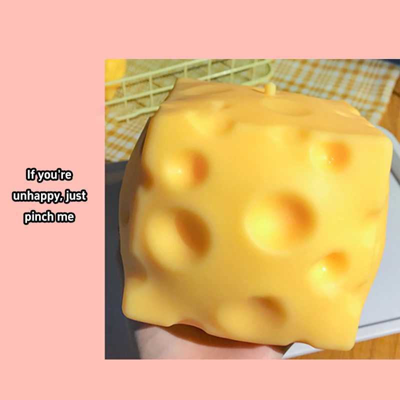 2027Jumbo Cheese Cube Stress Ball Shapeable Squeeze Decor Non-Bounce ASMR Sensory Anti-Stress Relief Gadget Gifts 6/7/10/12CM H260402