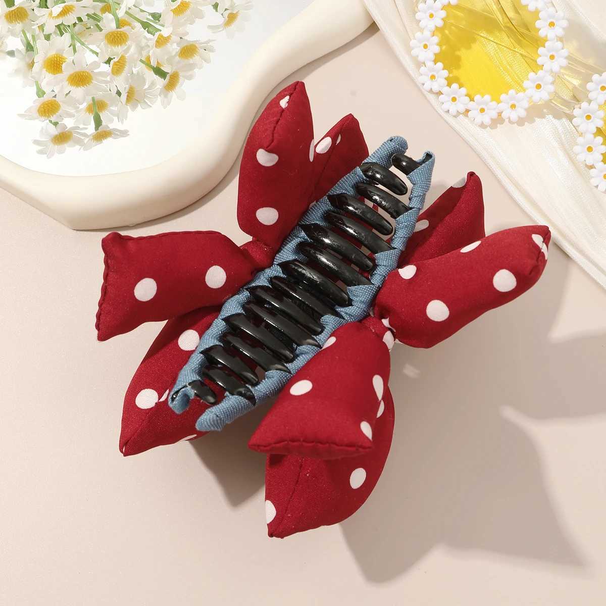 1pc Polka Dot Bow Hair Claw for Women Girls Korean Fashion Hair Clips Party Bowknot Barrettes Crab Hairpins Hair Accessories H260402