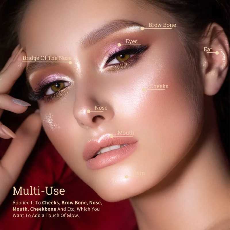 Face Highlighter Palette High Glossy Face Illuminator Palette Natural Glow Finish Pearl Shimmer Smooth Baked Powder H260402