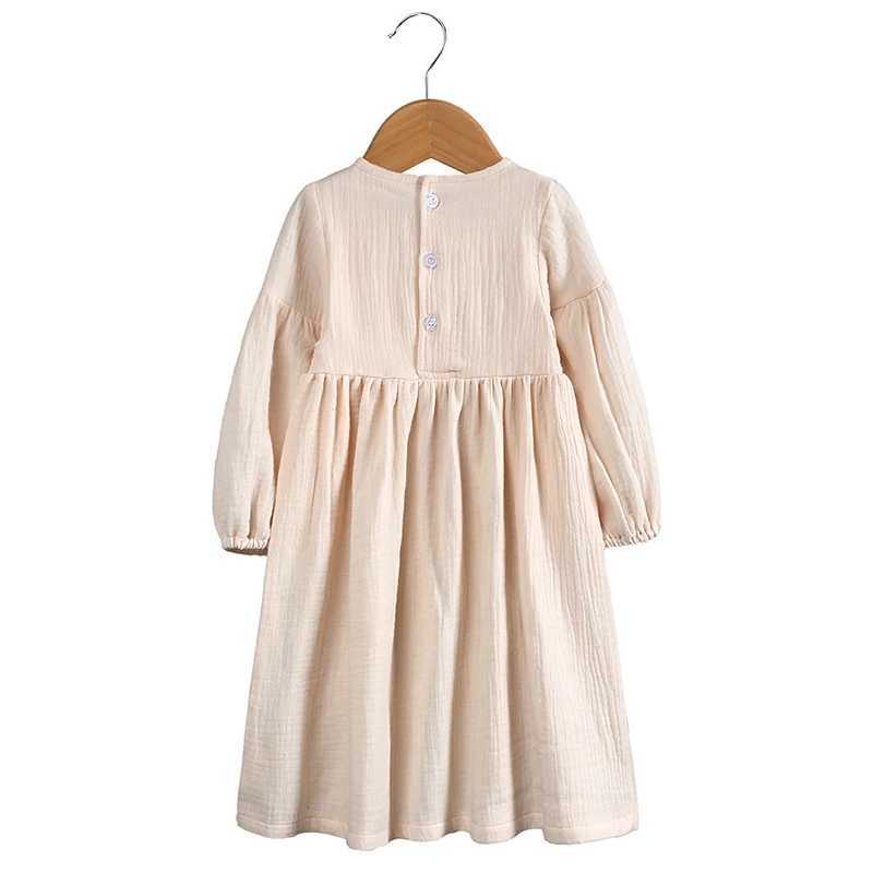 Children Dress For Girl Sprint Autumn Solid Long Sleeve Rural Princess Clothing Toddler Teen Casual Outdoor Korean Clothes H260402