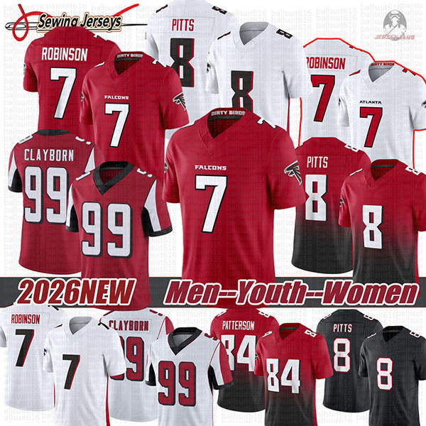 Atlantas Falcon Jersey #7 Bijan Robinson Kirk Cousins Drake London Kyle Pitts Kyle Pitts Football Jerseys 2026 3XL