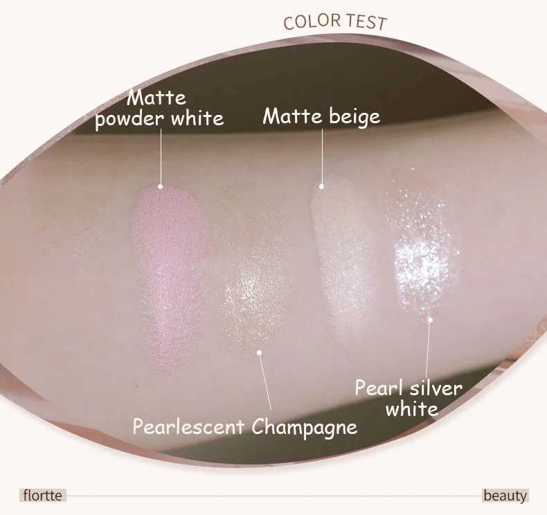Flortte 2-color Double Texture Cream Highlighter Powder Matte Glossy Diamond Glitter Contour Brighten Palette Face Makeup Beauty H260402