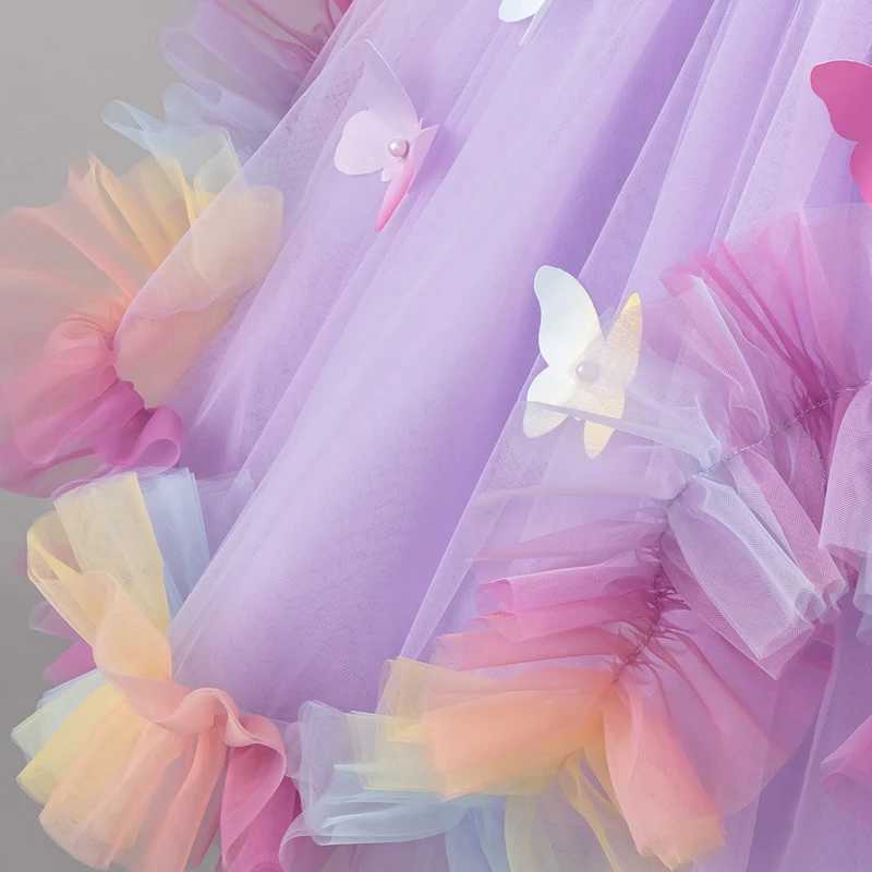 Fashion Cartoon Girl Princess Dress Lace Sleeveless Kids Party Dresses for Girls Summer Childrens Girls Dresses 1-9 Years H260402