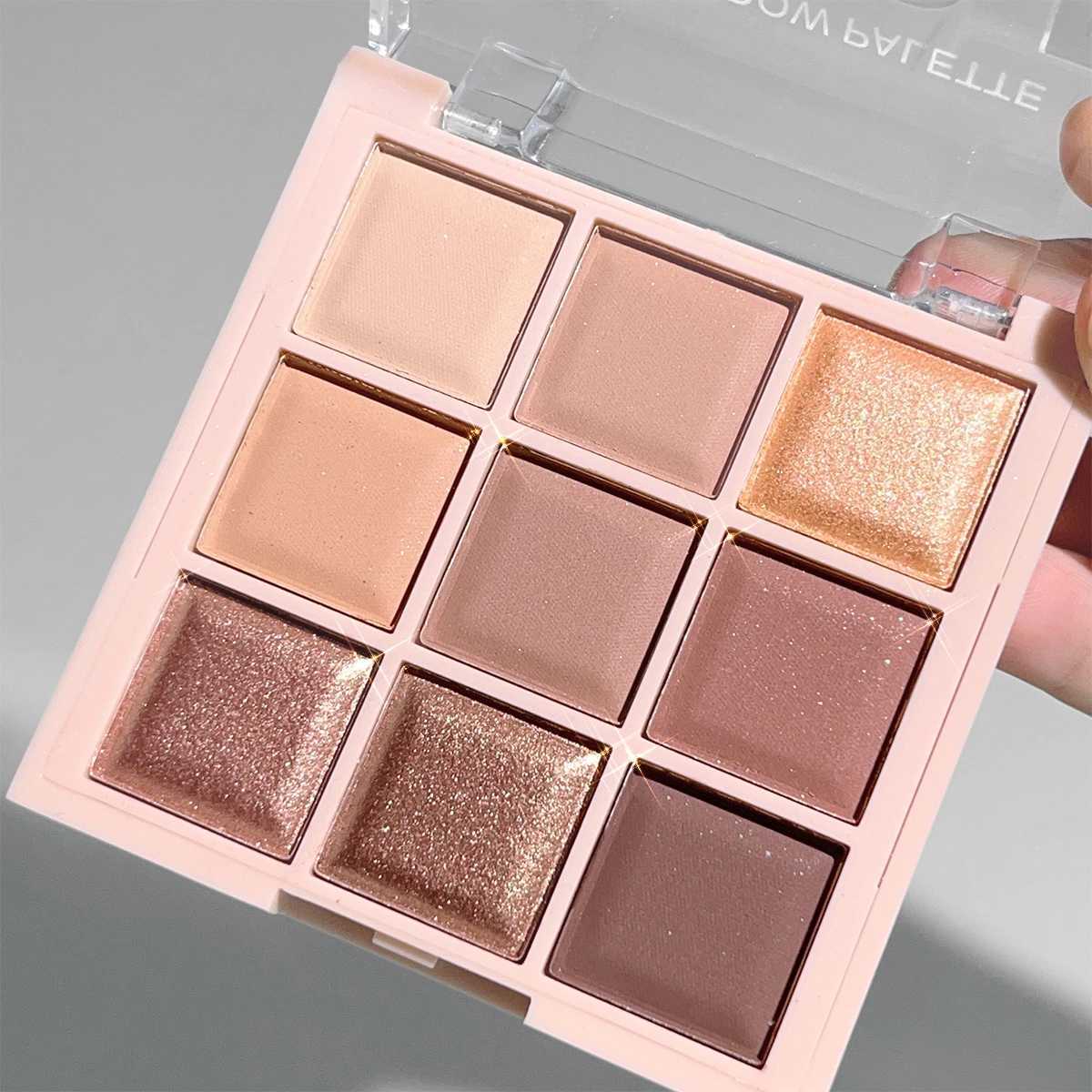 JUJU DREAM 9-Color Eyeshadow Palette Matte Shimmer Finish Soft Milk Tea Tones Compact Easy for Daily Student Makeup H260402