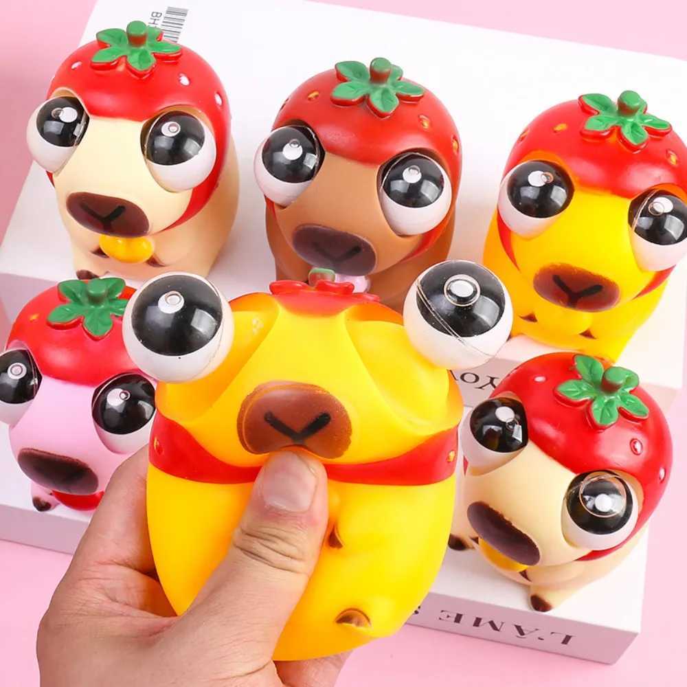 Cartoon Burst Eye Capybara Squeeze Toy Funny Soft Capybara Big Eyeball Pinch Toy Capybara Figure Stress Relief Toy Kids Gifts H260402