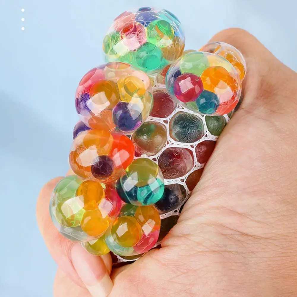 Stress Relief Toy Stress Ball Colorful Rainbow Stress Balls with Mesh for Anxiety Relief Play Set of 2 Soft Tpr Fidget for Kids H260402