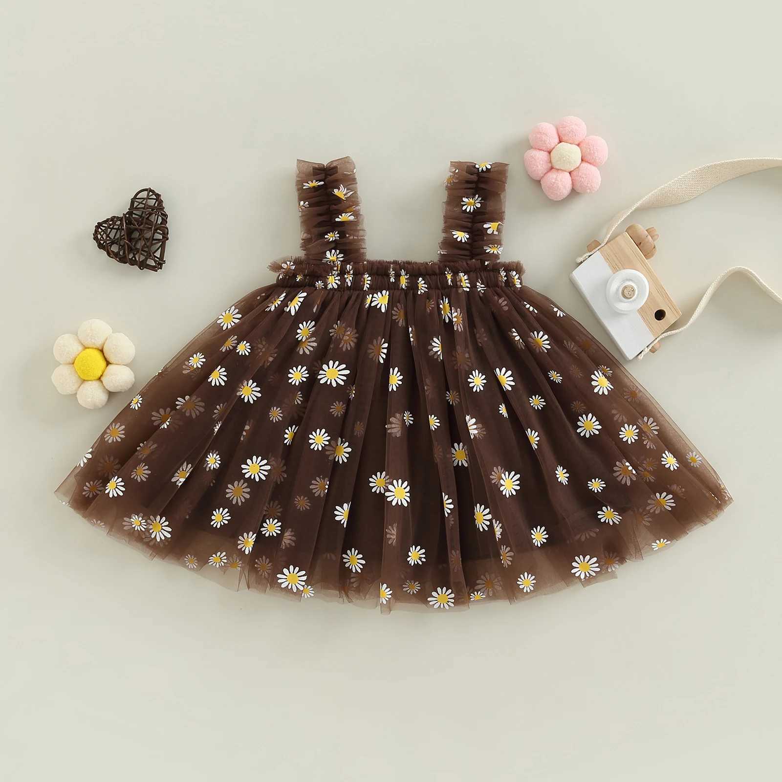 MaBaby 6M-5Y Summer Toddler Kid Baby Girls Tulle Dress Daisy Dresses For Girls Party Beach Holiday Clothing D01 H260402