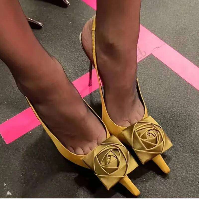 2026 Women Sexy Pointed Toe High Heeled Shoes For Woman's Thin Heels Slip-On Summer Pumps Luxury Lady Black Wedding Party Sandal