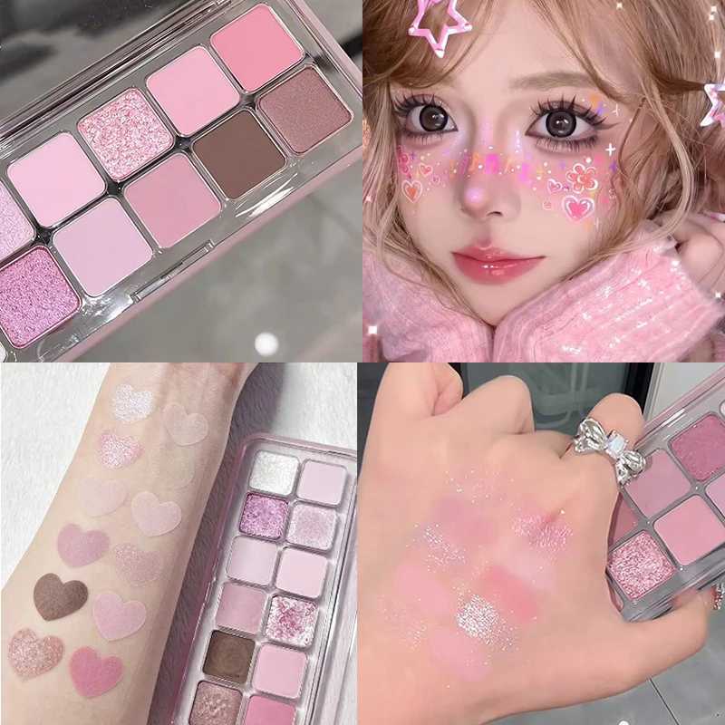 12-Color Eyeshadow Palette Matte Shimmer Finish Brightening Contour Highlighter Long-Lasting Highly Pigmented Compact Makeup H260402